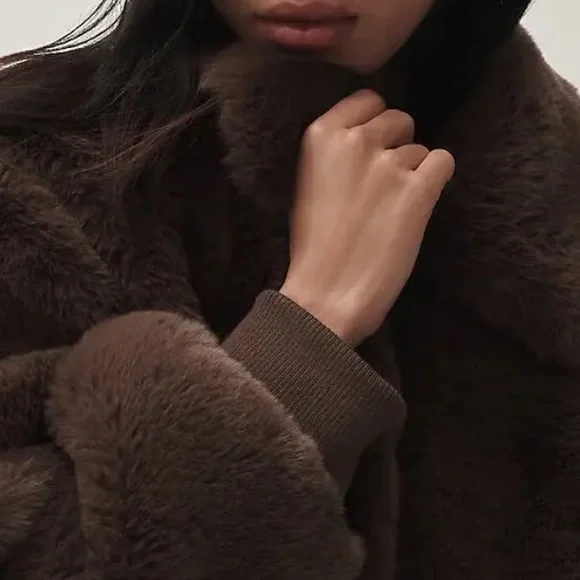 MAEVE
Crop Faux-Fur Jacket - Brown, XL - Picture 3 of 9